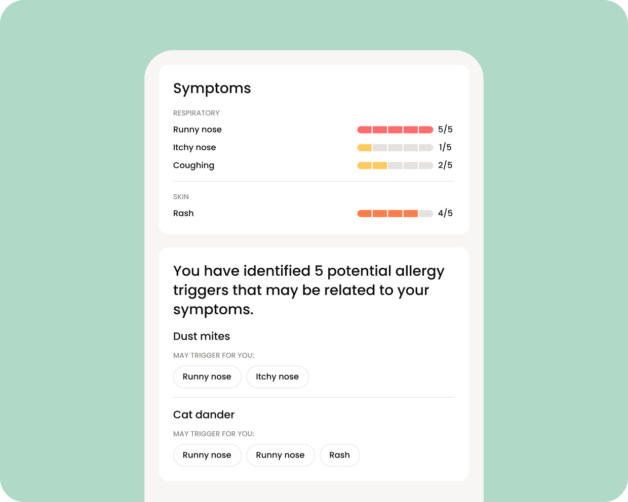 1. Review of previous allergy tests
